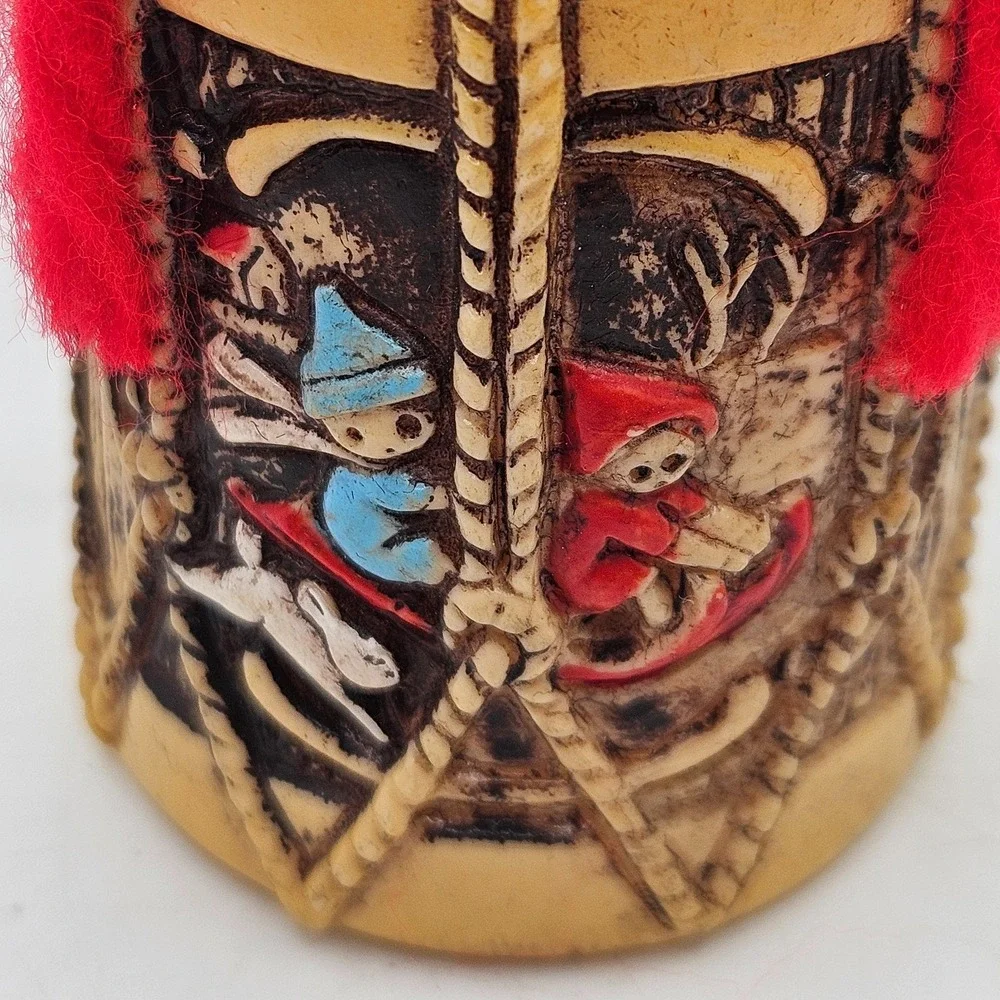 Vintage Japan Christmas Ornament Sleders Red Yarn Bow Folk Art